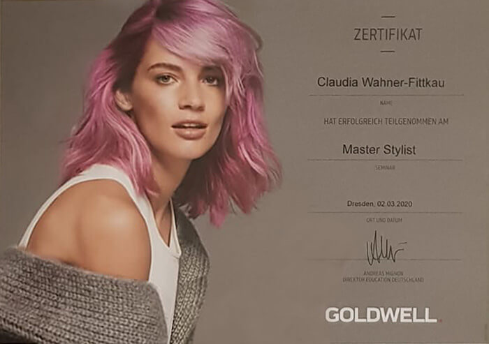 Zertifikat Master Stylist | Friseurstudio AtmospHair