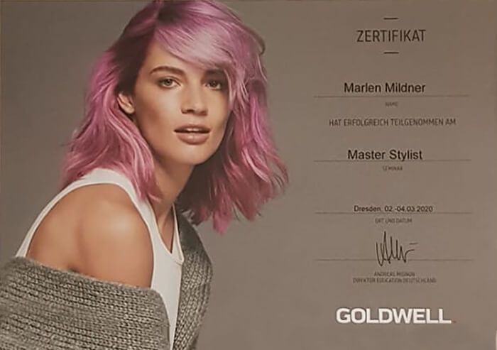 Zertifikat Master Stylist | Friseurstudio AtmospHair